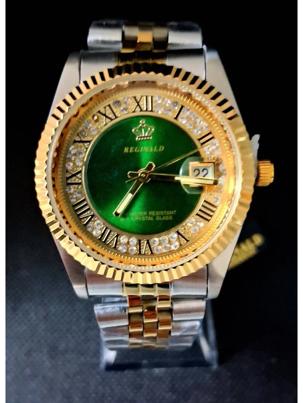 NEW IN BOX Men's Reginald 36mm Real Diamond Presidential Date Watch